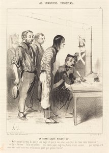 En man räddad trots sig själv av Honoré Daumier