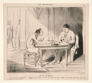 En trevlig ordlek. Har du en sexa, general? av Honoré Daumier