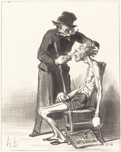 En olycklig brottare av Honoré Daumier