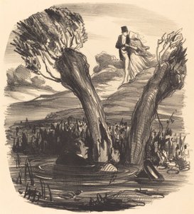 En make bränd av svartsjukans eld av Honoré Daumier