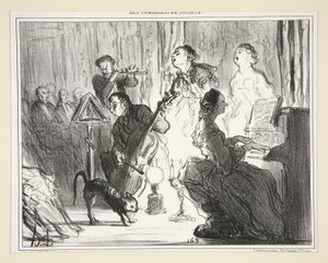An Orchestra in a Very Comme il faut House, nr. 8 av Samhällets komiker av Honoré Daumier
