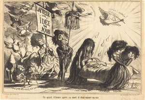 En kvart efter sin död levde han fortfarande (A Quarter of an Hour after His Death, He Was Still Alive) av Honoré Daumier