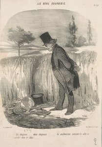 En hatt... två hattar... den olyckliga... av Honoré Daumier