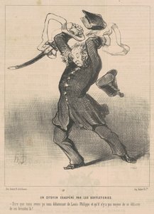 En medborgare irriterad av bufflarna av Honoré Daumier