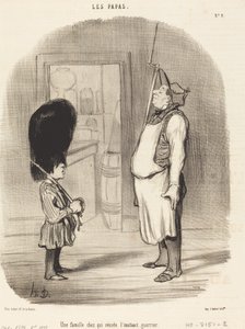 En familj där krigarinstinkten finns av Honoré Daumier