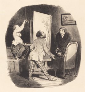 En svår position av Honoré Daumier