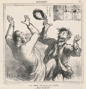 En kväll av glädje i Clichy av Honoré Daumier