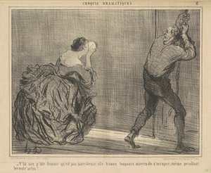 Det finns en liten kvinna som inte är lat... av Honoré Daumier