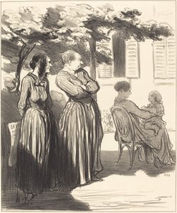 Här är en kvinna som vid den högtidliga stunden... av Honoré Daumier
