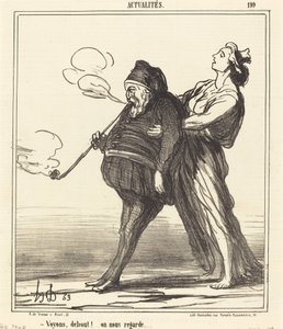 Låt oss se!... står upp, de tittar på oss av Honoré Daumier