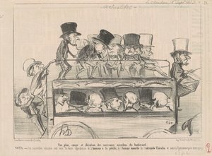 Utsikt ... och höjd av ... omnibussarna på boulevarden ... av Honoré Daumier
