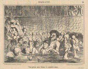 Utsikten tagen vid fyrasousbaden av Honoré Daumier