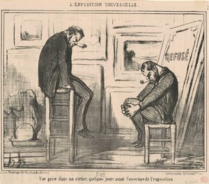 Vy tagen i en workshop... av Honoré Daumier