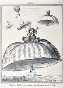 illustration för Serie Actualites "sätt att använda underkjolar som nyligen kommit till mode" av Honoré Daumier