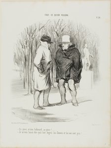 "- Det är kyligt, herr Galimard, det är kyligt!.... - Tillåt mig att säga att vid 8 grader är floderna och näsorna frusna...", plansch 39 ur Tout Ce Qu
