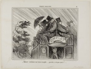 "- Bara 15 cent för ett helt bad.... vilken deal!", plansch 12 från Croquis Parisiens av Honoré Victorin Daumier