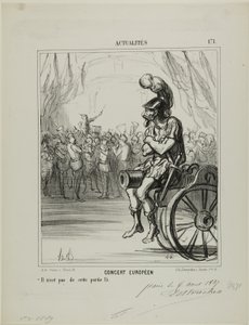 En europeisk konsert. Får inte delta i denna del, plansch 171 från Actualités av Honoré Victorin Daumier