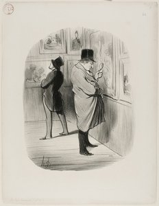 En sann konstälskare, plansch 66 från Les Bons Bourgeois av Honoré Victorin Daumier