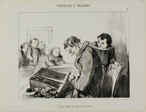 En ung man för vilken ingenting är heligt, plansch 8 från Professeurs Et Moutards av Honoré Victorin Daumier