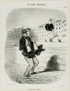 An Awkward Situation, plansch 52 från Les Bons Bourgeois av Honoré Victorin Daumier