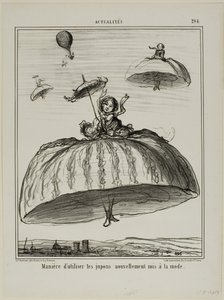 Ett annat sätt att använda de nya underkjolarna som nyligen har blivit moderna, platta 294 från Actualités av Honoré Victorin Daumier