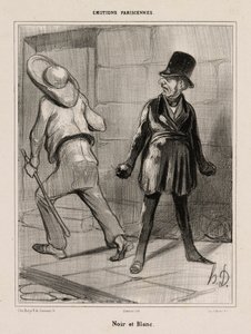 Svartvitt, plansch 23 från Émotions Parisiennes av Honoré Victorin Daumier