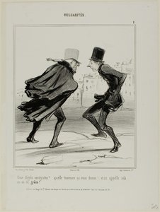 "Elva grader Celsius! Se hur det får dig att se ut! Och detta kallas nådens år!", plansch 1 från Vulgarités av Honoré Victorin Daumier