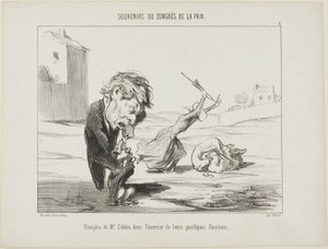 Cobdens anhängare, som utövar sina fredliga funktioner, plansch 5 från Souvenirs Du Congres De La Paix av Honoré Victorin Daumier
