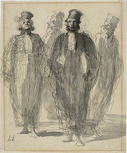 Fyra advokater av Honoré Victorin Daumier