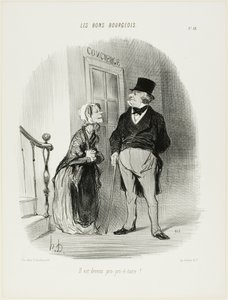 "Han har blivit en Laaaand-Looooord!", plansch 18 från Les Bons Bourgeois av Honoré Victorin Daumier