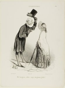 "Hej, Angel, alltid vacker...", plansch 3 från Coquetterie av Honoré Victorin Daumier