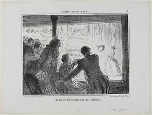 Hur nyttigt det är för en operasångare att ha familj, plansch 14 från Croquis Dramatiques av Honoré Victorin Daumier