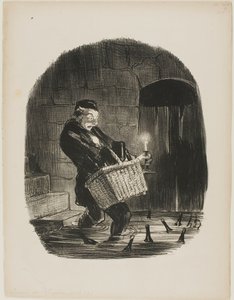 Det är obekvämt att hyra en lägenhet nära floden, plansch 13 från Locataires et Propriétaires av Honoré Victorin Daumier