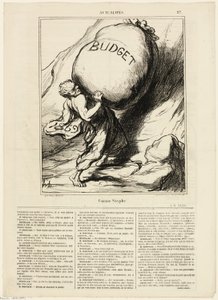 Precis som Sisyfos, plansch 27 från Actualités av Honoré Victorin Daumier