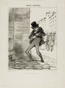 Rånad! Empty-Pocket Street..., plansch 13 från Émotions Parisiens av Honoré Victorin Daumier