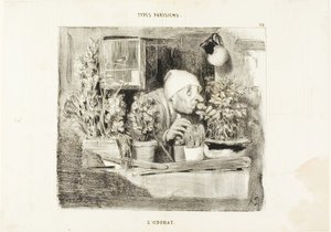 Lukt, plansch 38 från Types Parisiens av Honoré Victorin Daumier