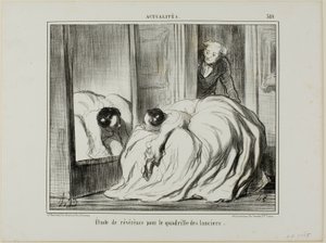 Studie av vördnad för lansiärernas kvadrilj, plansch 380 från Actualités av Honoré Victorin Daumier