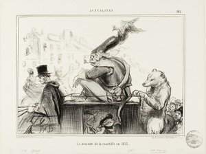 Courtilles nedstigning 1855, plansch 165 från Actualités av Honoré Victorin Daumier