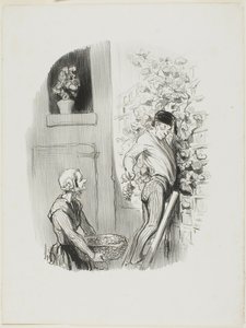 Druvsamlaren, från Les Bons Bourgeois av Honoré Victorin Daumier