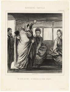 Busslinjen Madeleine-Bastille. En bagatell, ingenting ... och bussen är full av Honoré Victorin Daumier