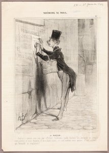 Affischmannen, plansch 17 från Bohémiens de Paris av Honoré Victorin Daumier