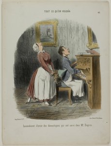 Nackdelen med att ha tjänstefolk som tidigare har tjänstgjort hos herr Duprez, plansch 65 ur Tout Ce Qu
