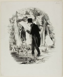 Det här är vart föreläsningen av Constitutionnel kan ta dig, plansch 8 från Pastorales av Honoré Victorin Daumier