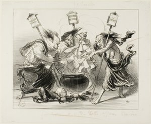 För många kockar förstör buljongen, plansch 129 från Actualités av Honoré Victorin Daumier