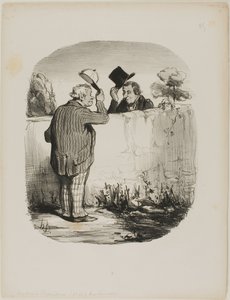 Two Good Neighbors, plansch 25 från Locataires Et Propriétaires av Honoré Victorin Daumier