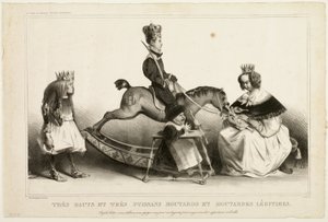 Mycket höga och mäktiga legitima snorvalpar. Människor, försvara er, slita er i stycken, offra er för dessa kungligheter, ni tillhör dem, imbecilla, platta 19 av Honoré Victorin Daumier