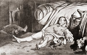 Le Massacre de la rue Transnonain, efter litografi av Honore Daumier, ur The Print-Collector
