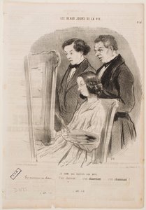 En dam som ägnar sig åt konsten av Honoré Daumier