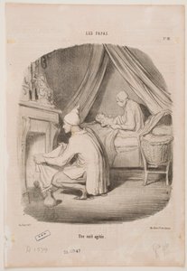 En livlig natt av Honoré Daumier