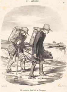 På jakt efter en skog i Champagne av Honoré Daumier